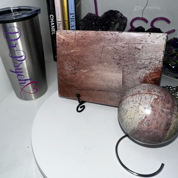 Pink Picture Jasper Slab & Sphere Set - PINKPJSLBSPHSET-002